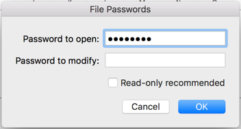 encrpty your passwords in excel for mac